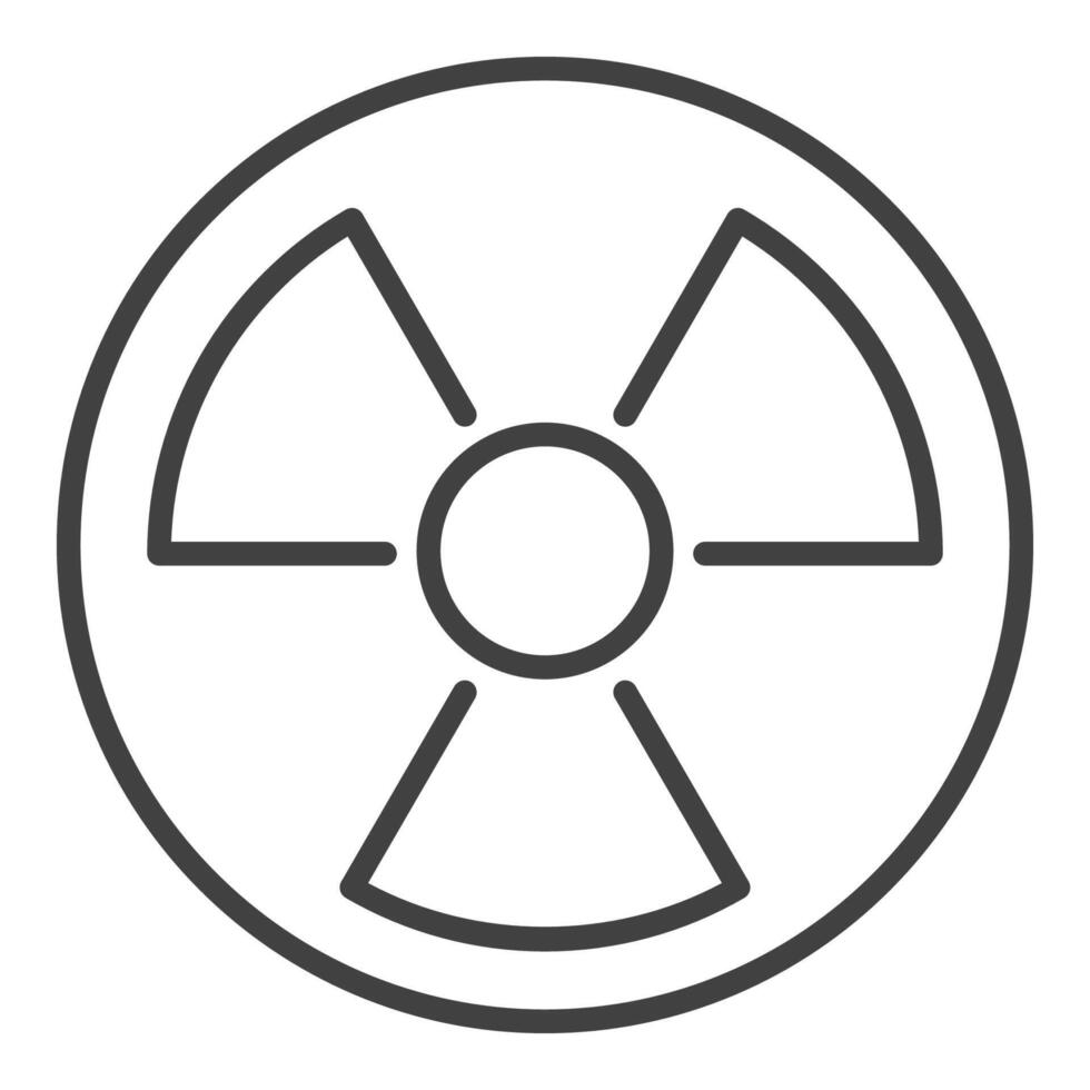 Radiation Protection vector Radioactive Hazard icon or sign in thin line style