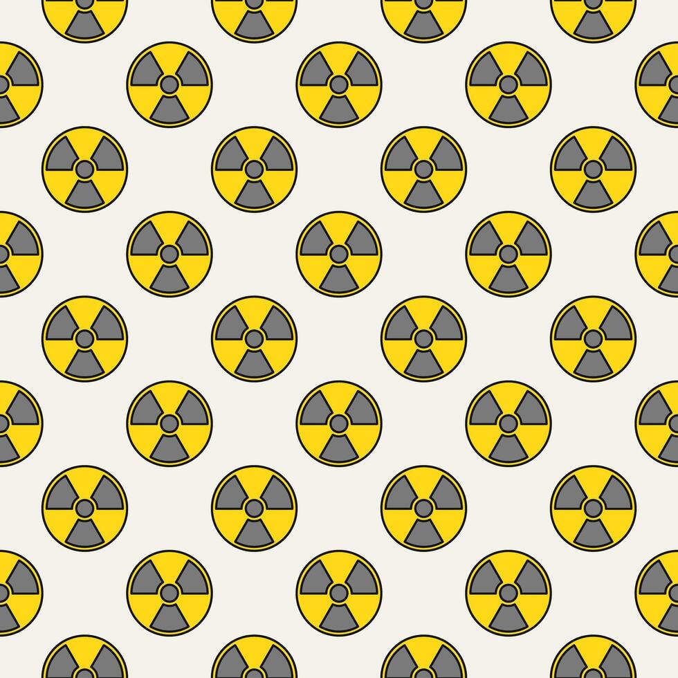 Radioactive Hazard Warning vector modern colored seamless pattern