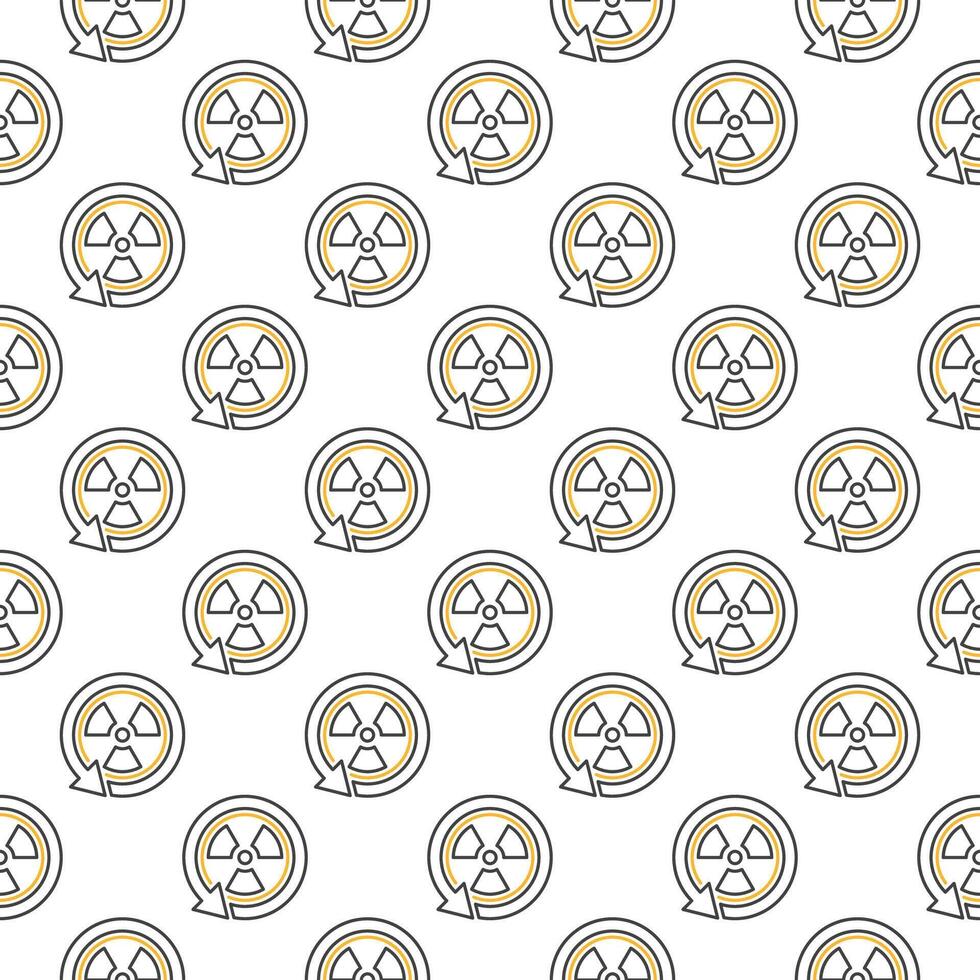 Arrow with Radiation vector Danger Zone thin line seamless pattern