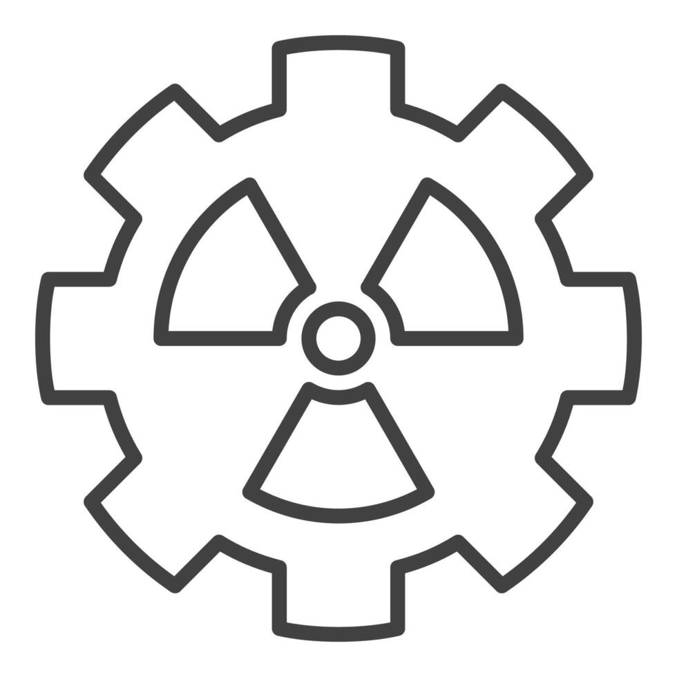 Radiation Cog Wheel vector Radioactive icon or symbol in outline style