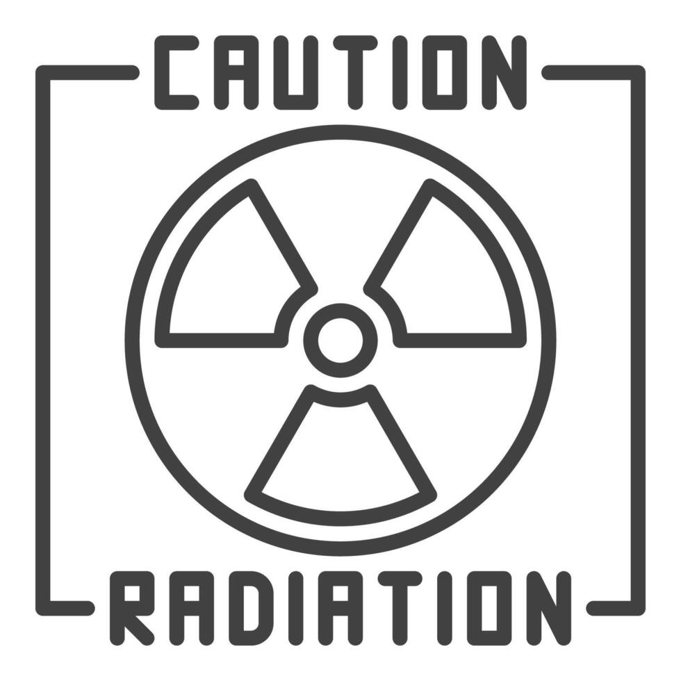 Caution Radiation vector Radiation Warning linear icon or logo element