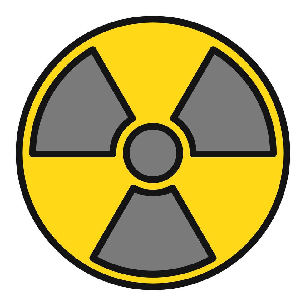 Radioactive Hazard Warning vector modern colored icon or symbol