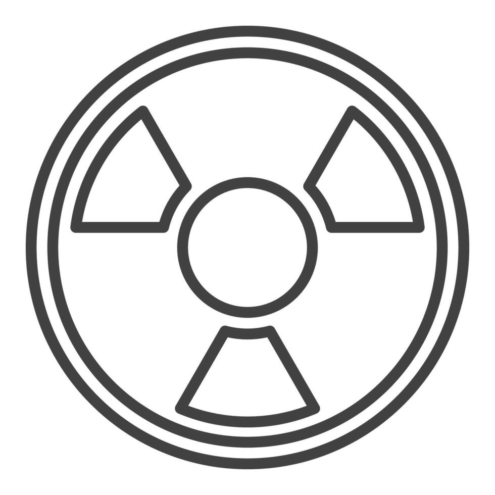Radiation vector radioactive warning round outline icon or symbol