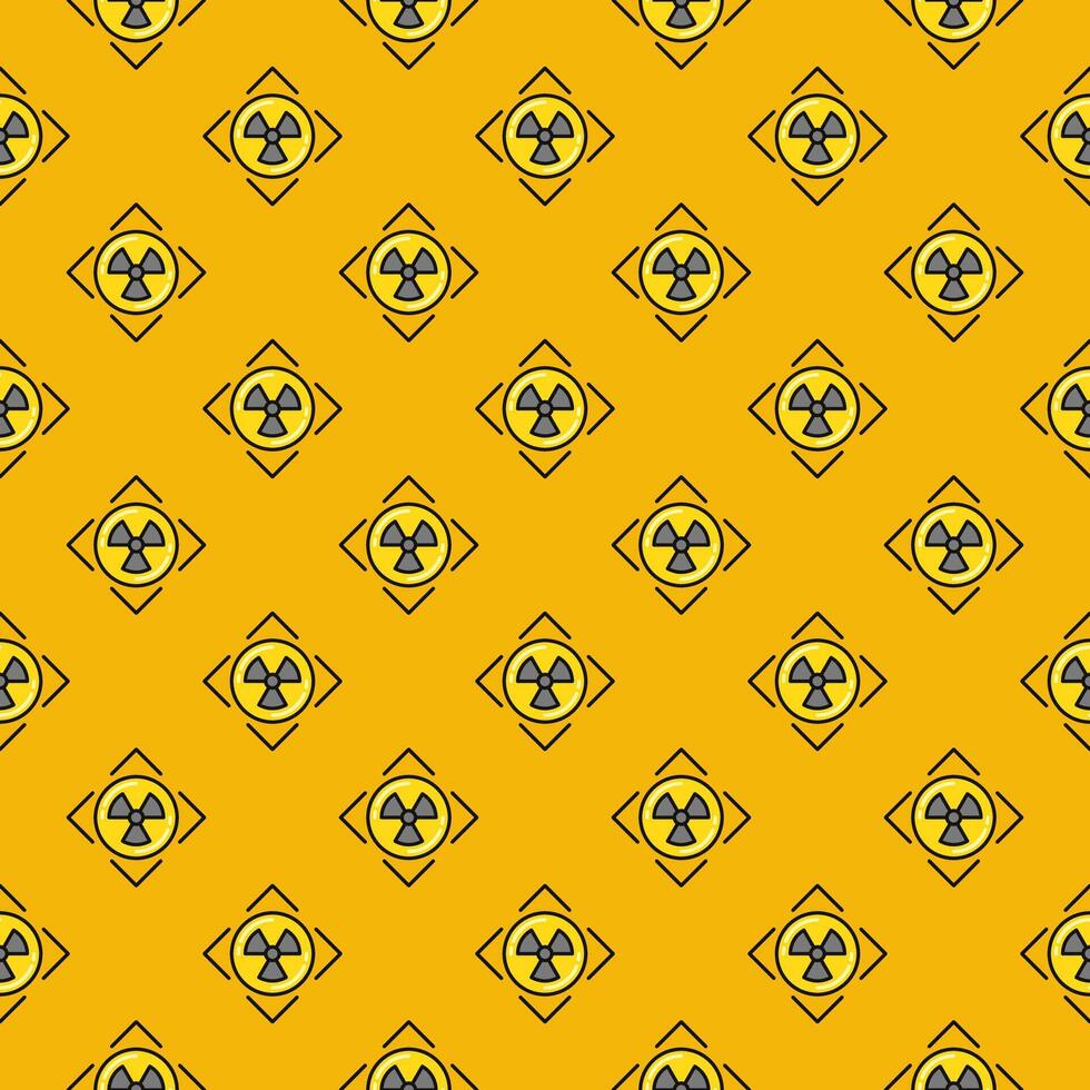 Attention Radiation Warning vector colored seamless pattern