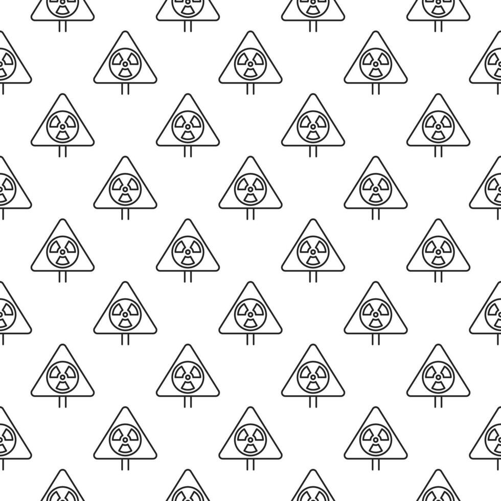 triángulo con radiación símbolo vector contaminación contorno sin costura modelo