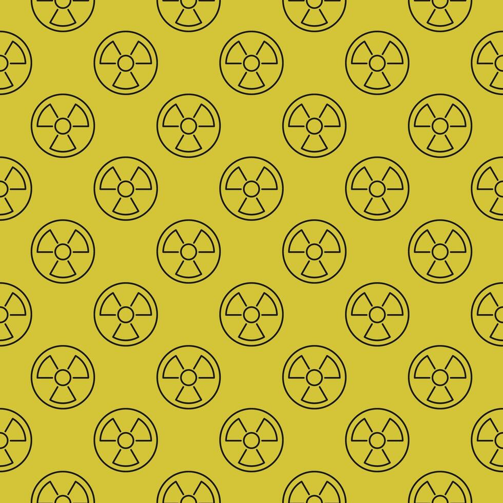 Radiation Protection vector Radioactive Hazard seamless pattern in thin line style