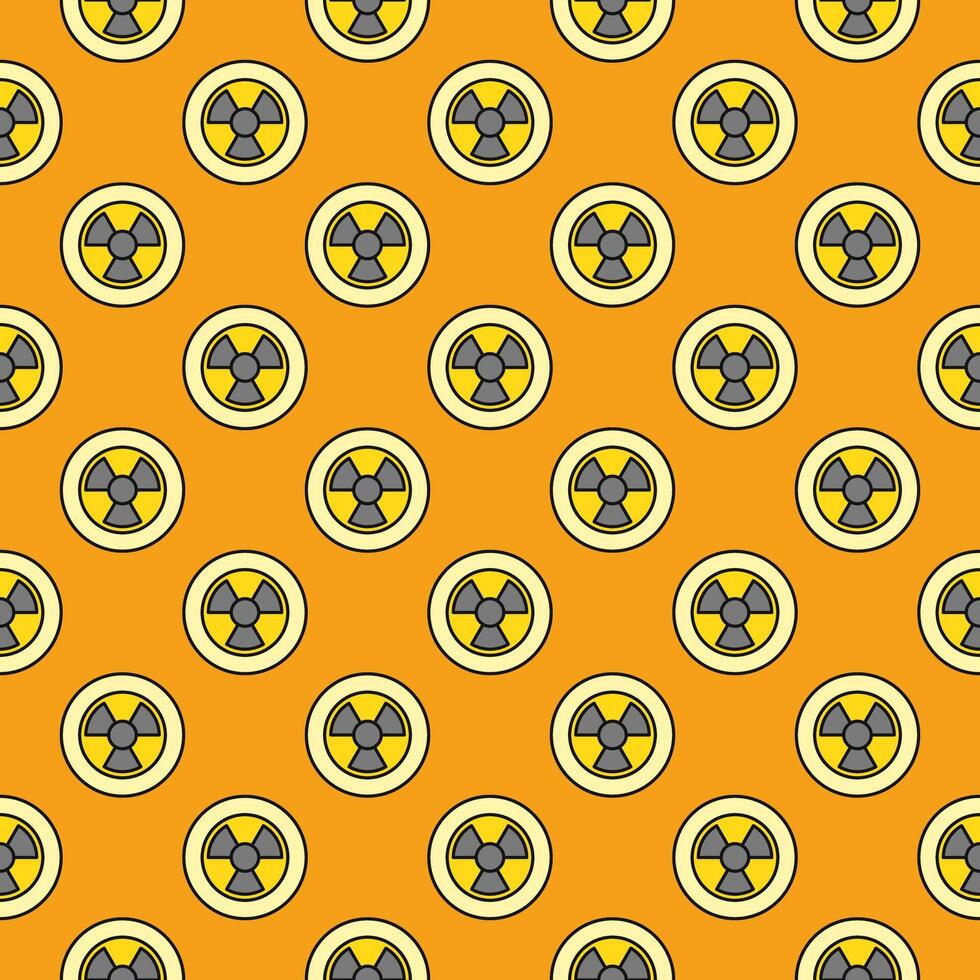 Radiation Circle vector Radioactive Hazard colored seamless pattern