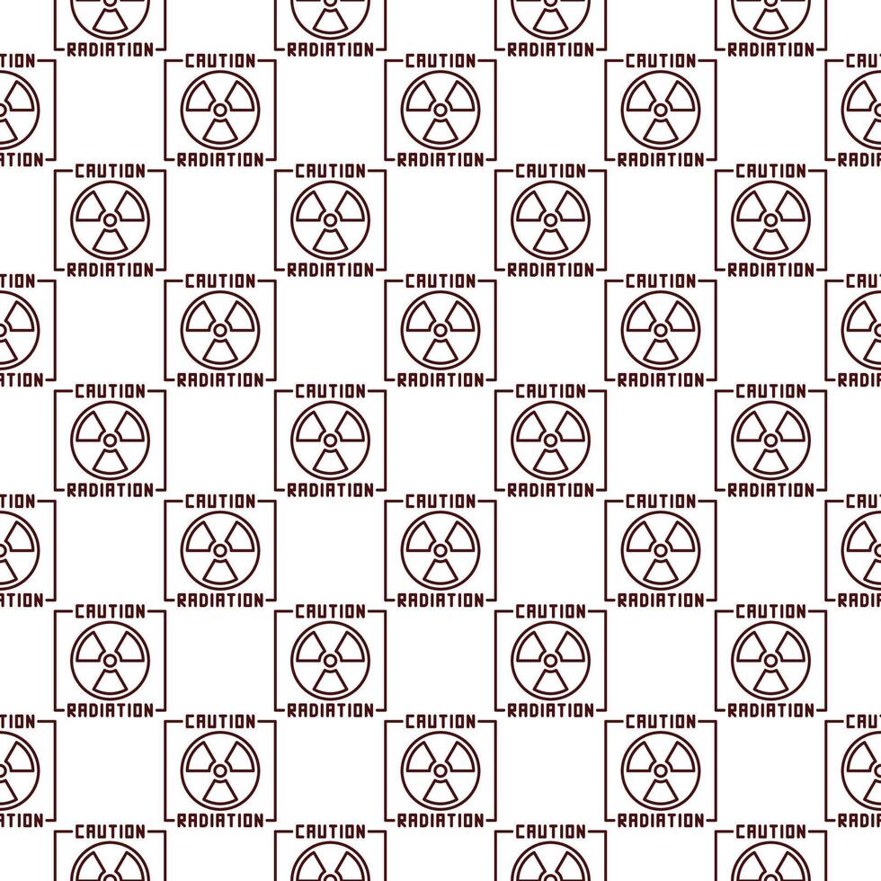Caution Radiation vector Radiation Warning linear seamless pattern