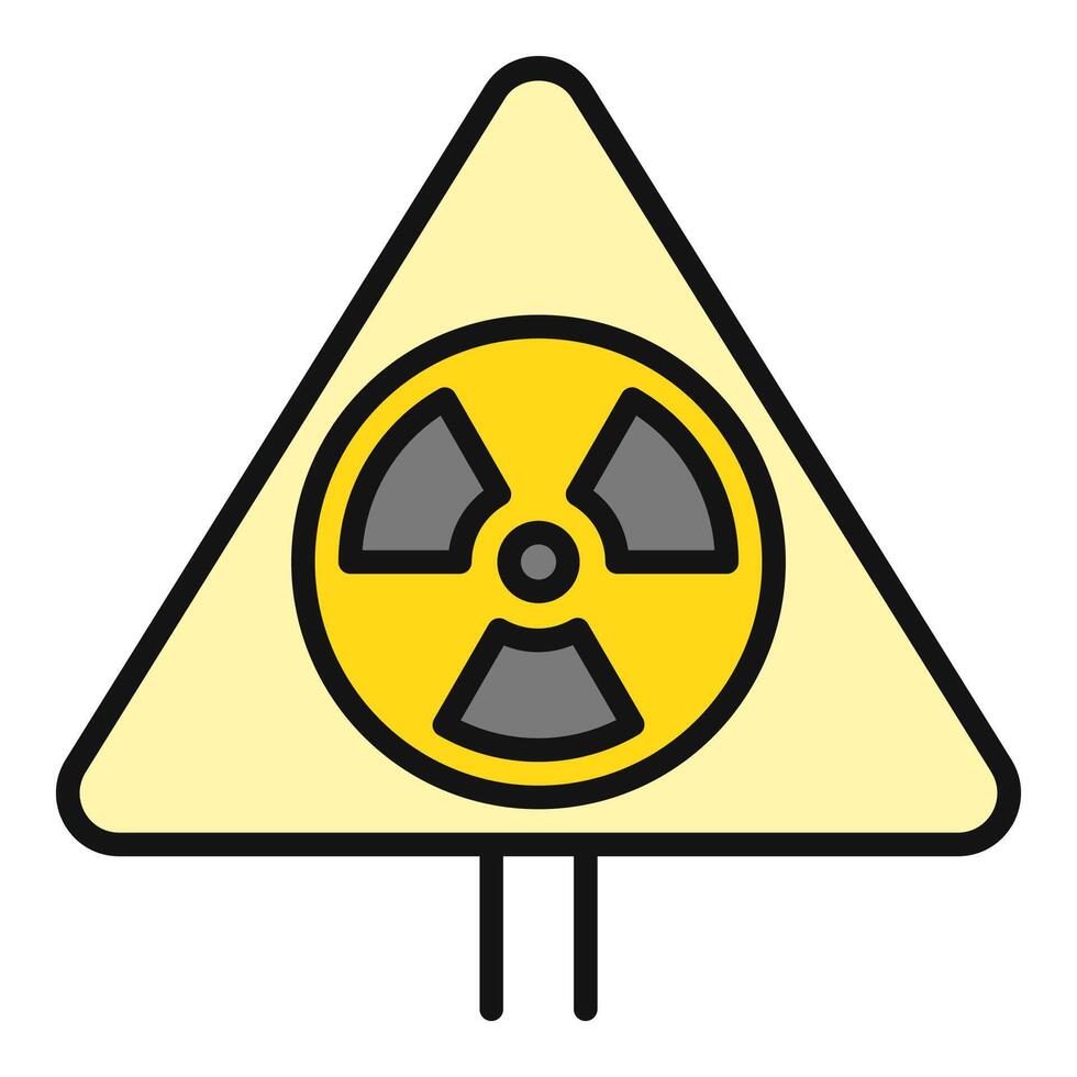 Radiation Symbol Triangle sign vector Pollution colored icon or design element