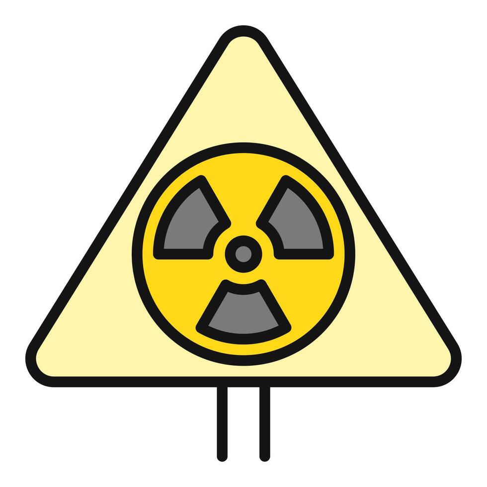 radiación símbolo triángulo firmar vector contaminación de colores icono o diseño elemento