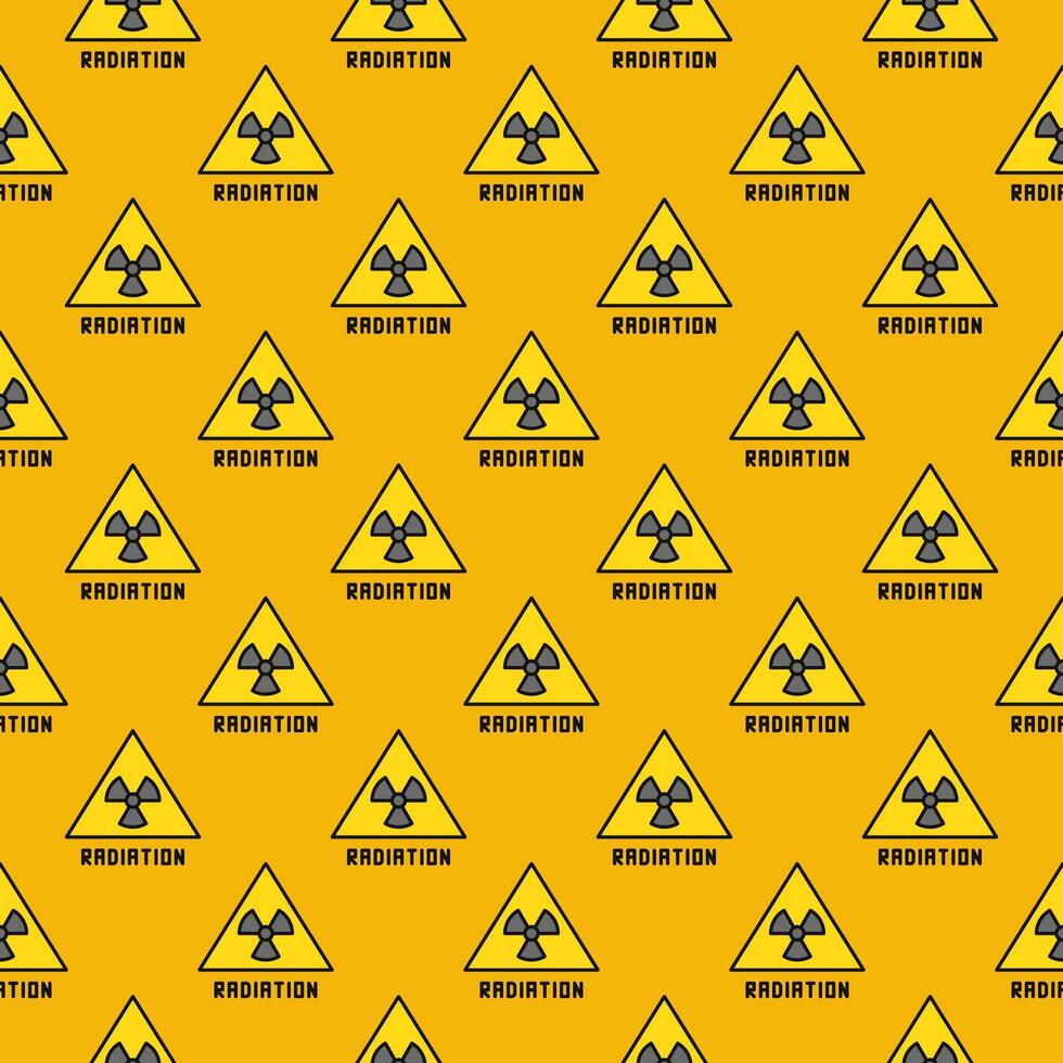 Triangle with Radiation Warning vector colored seamless pattern
