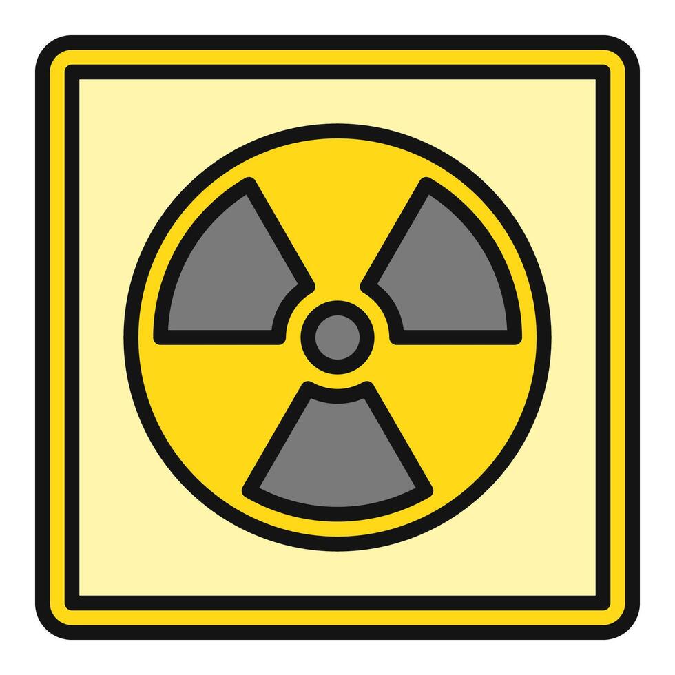 Radiation Danger Zone vector colored square icon or design element