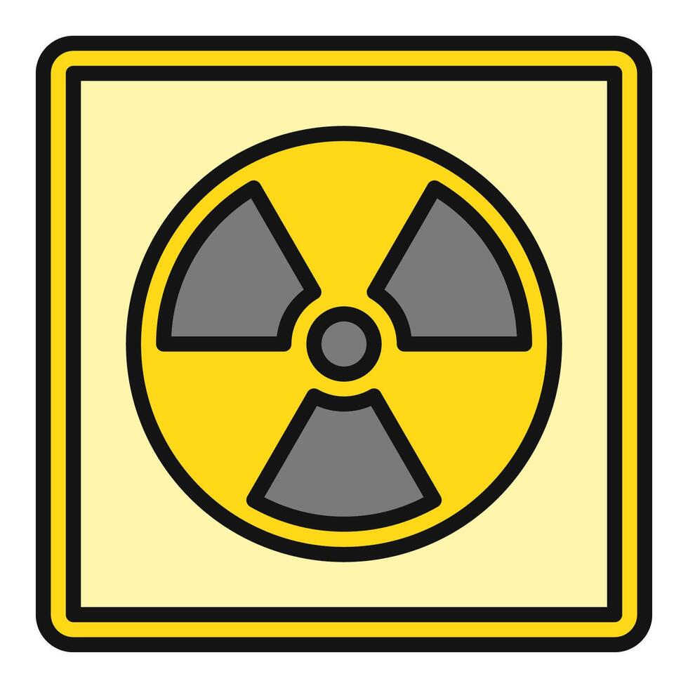 Radiation Danger Zone vector colored square icon or design element