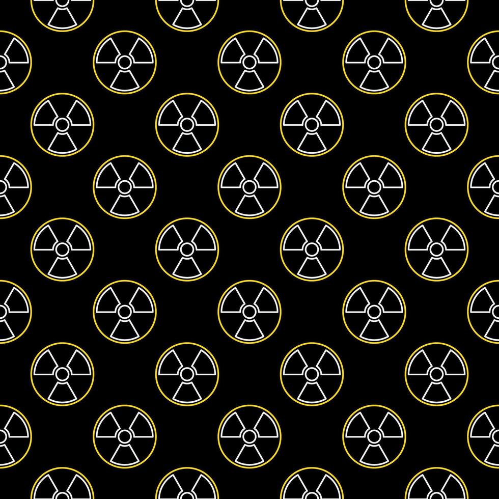 Vector Radioactive Hazard Warning simple seamless pattern in thin line style