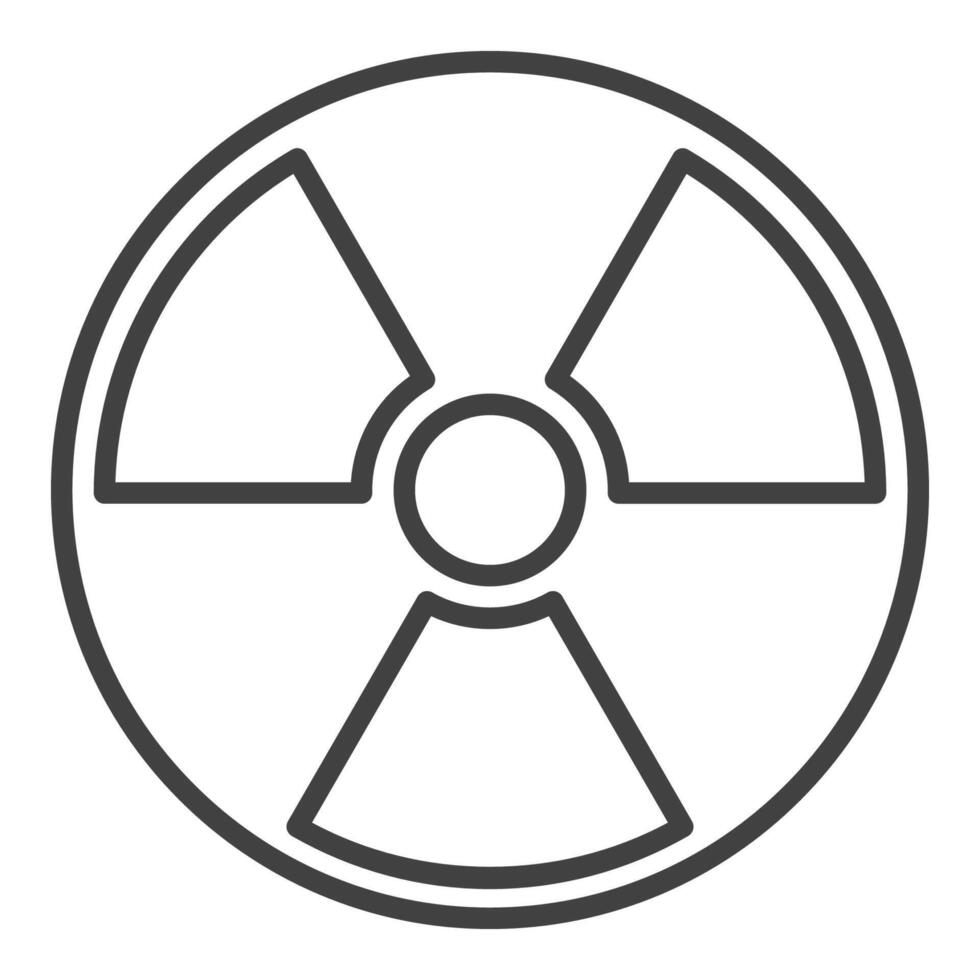 Vector Radioactive Hazard Warning simple icon or sign in thin line style