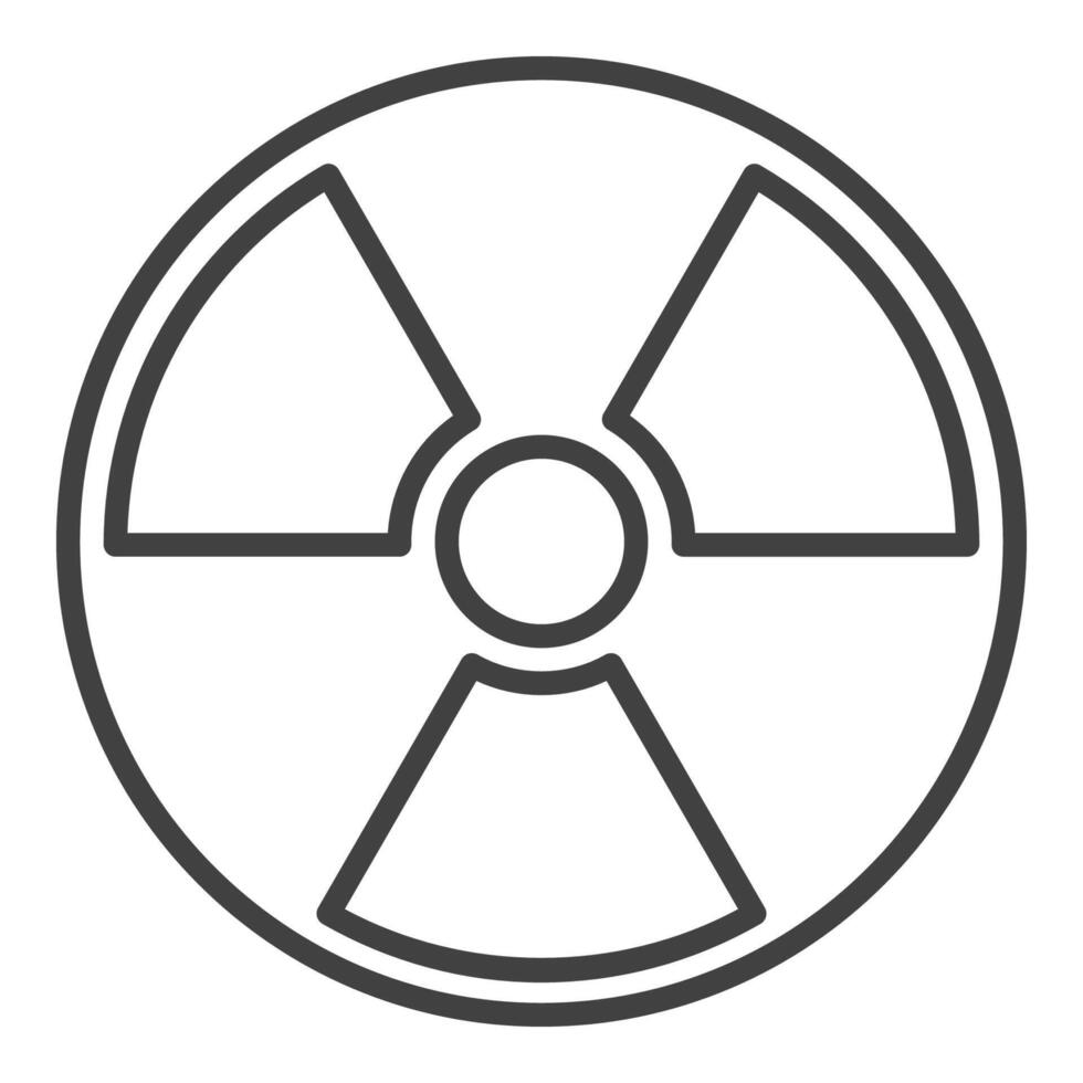 Vector Radioactive Hazard Warning simple icon or sign in thin line style