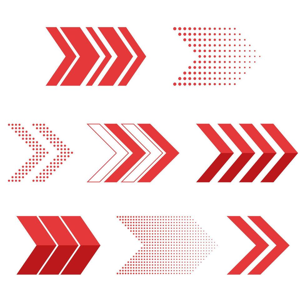 red arrow set vector