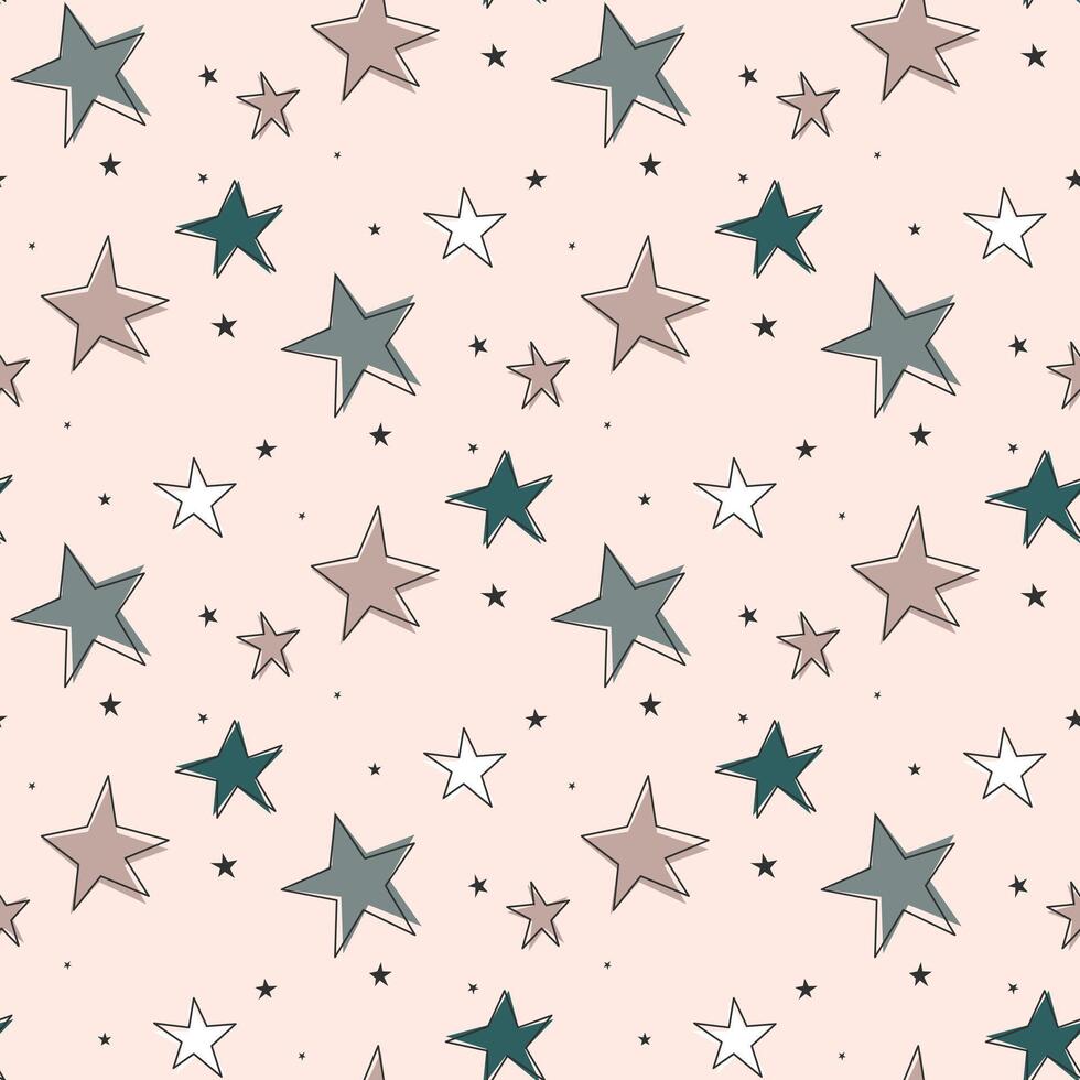 starry seamless pattern vector