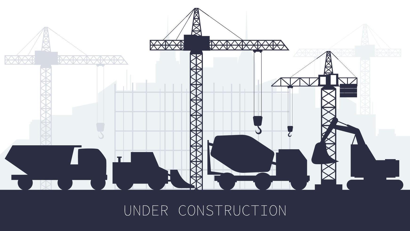 under construction site vector