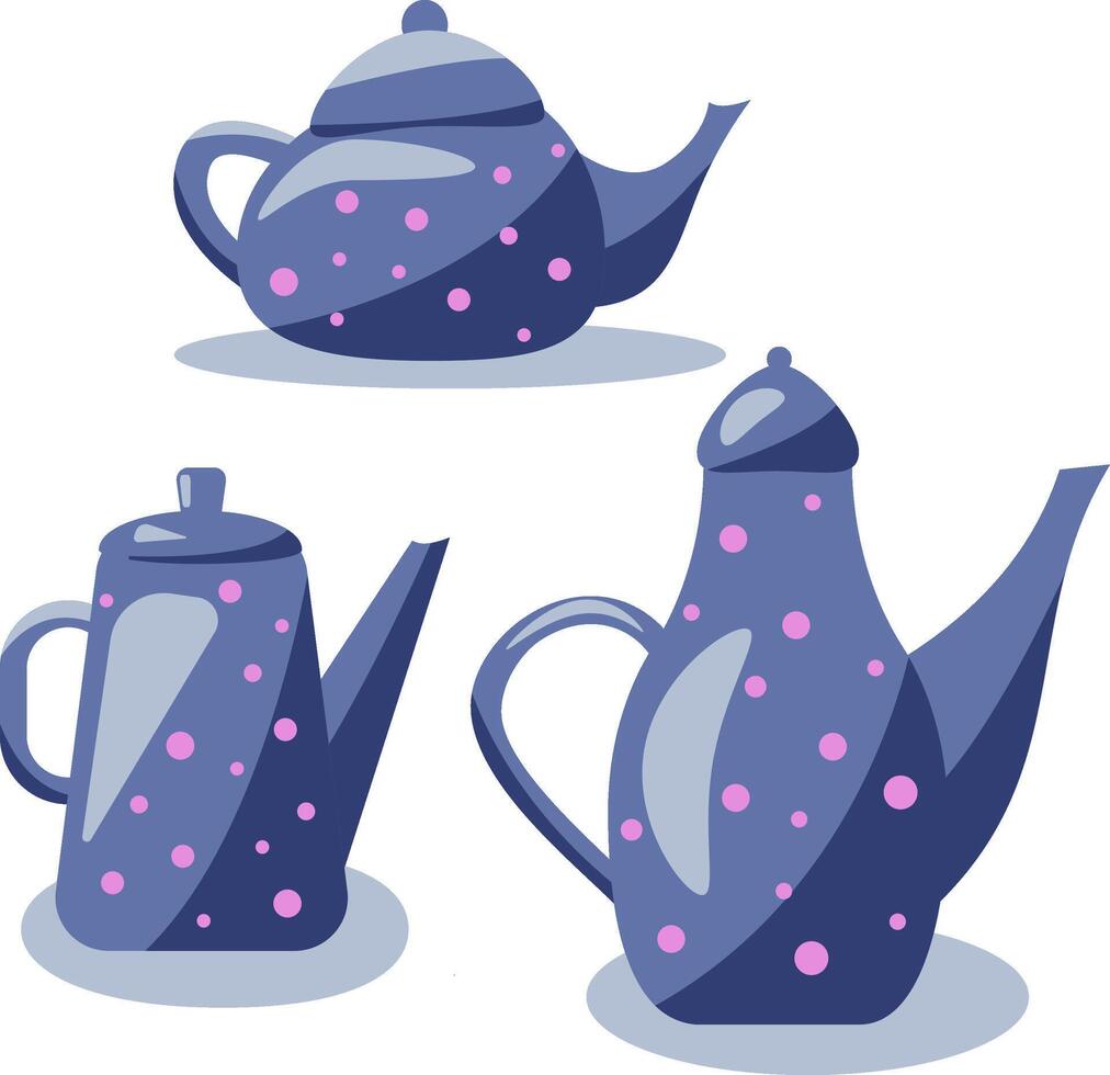 tea pots set vector