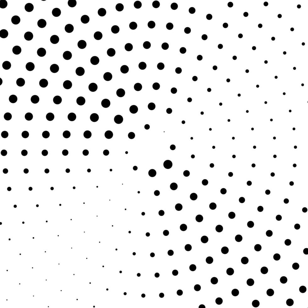 Black square texture with dotted halftone gradient in a pop art comic style isolated on white. Spotted background. vector
