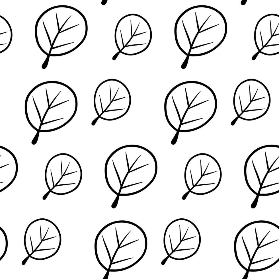 Decorative doodle seamless spring pattern. Endless elegant texture with leaves. Template for design fabric, backgrounds, wrapping paper, package, covers, apparel vector