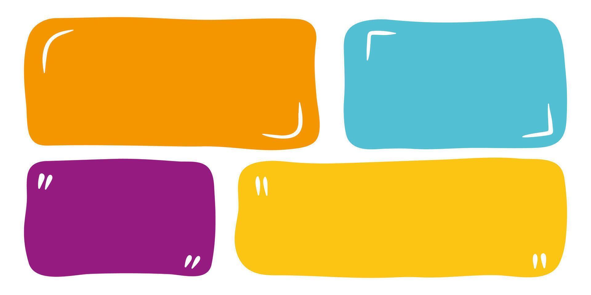Doodle vector shapes and frames for social media. Color abstract text box. Hand drawn speech bubble blobs for dialog