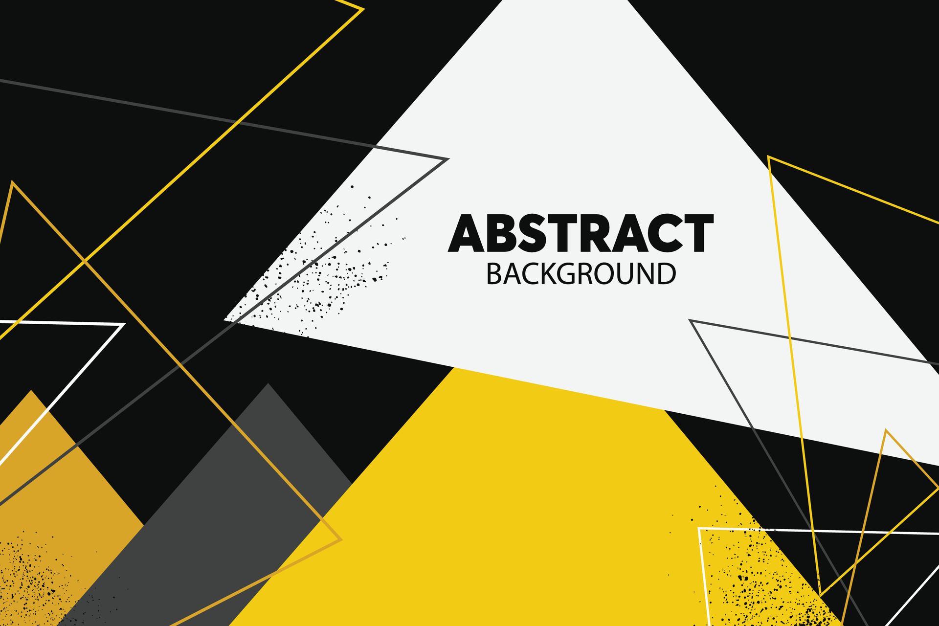 Abstract yellow, black and white background. Minimal geometric