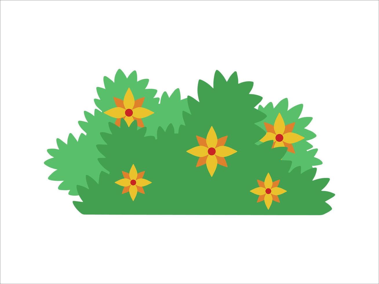 Green Bushes Grass Landscape Illustration vector