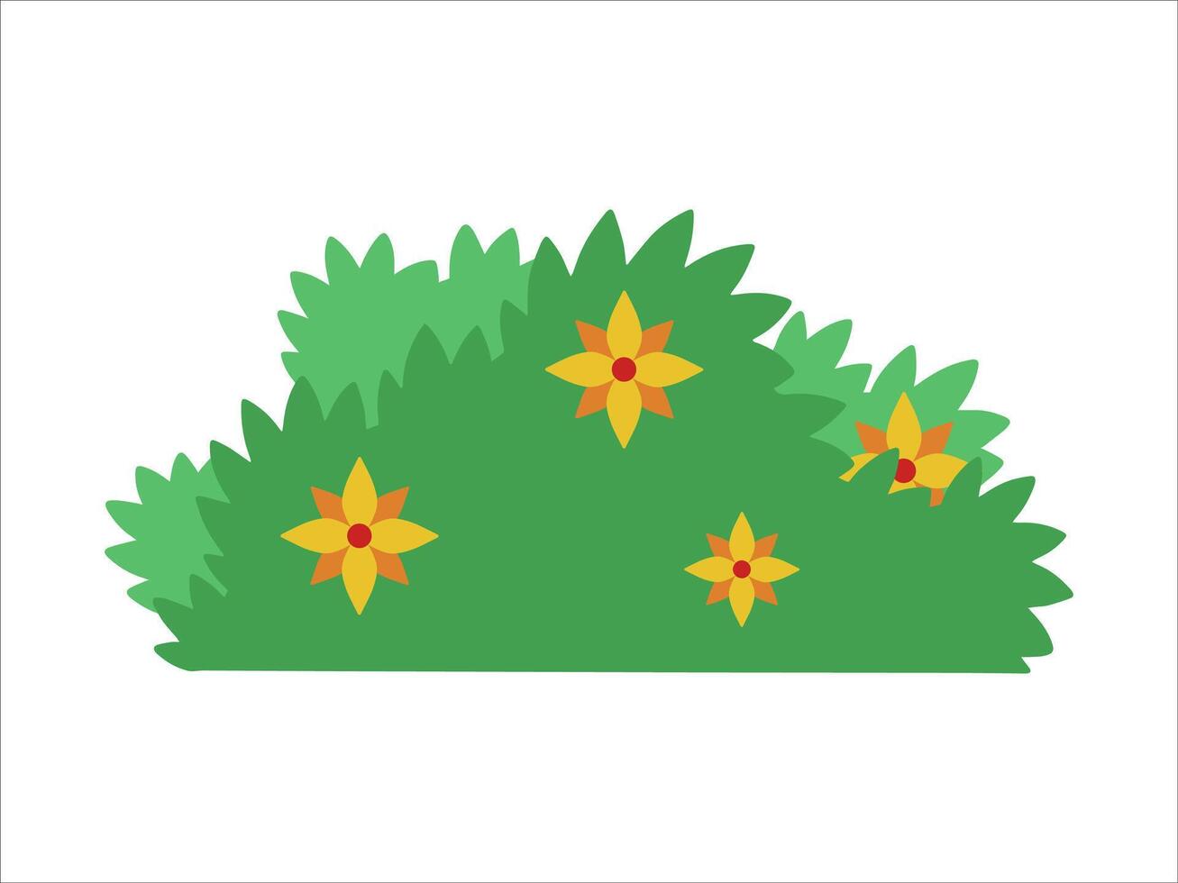 Grass with Flowers Background Illustration vector