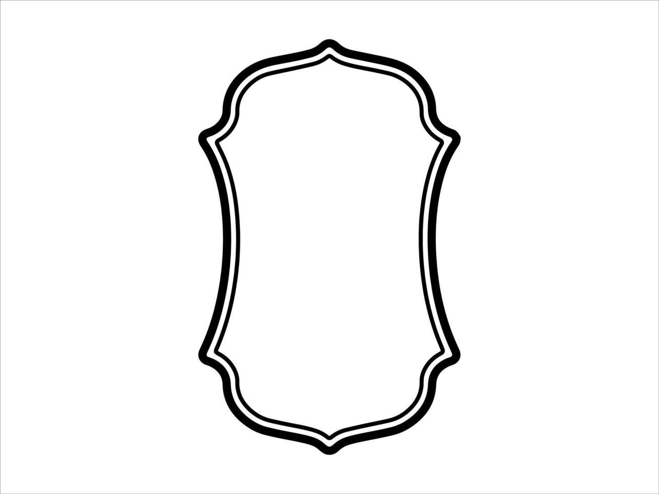 Frame Ramadan Mubarak Black and white vector
