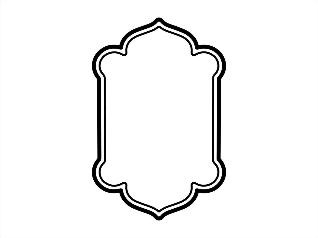 Ramadan Mubarak Frame Line Art Illustration vector