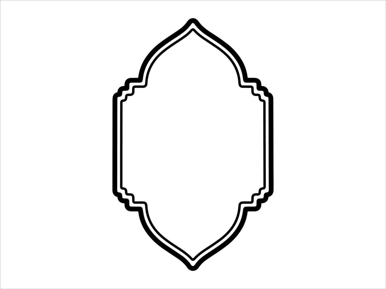 Ramadan Mubarak Frame Line Art Illustration vector