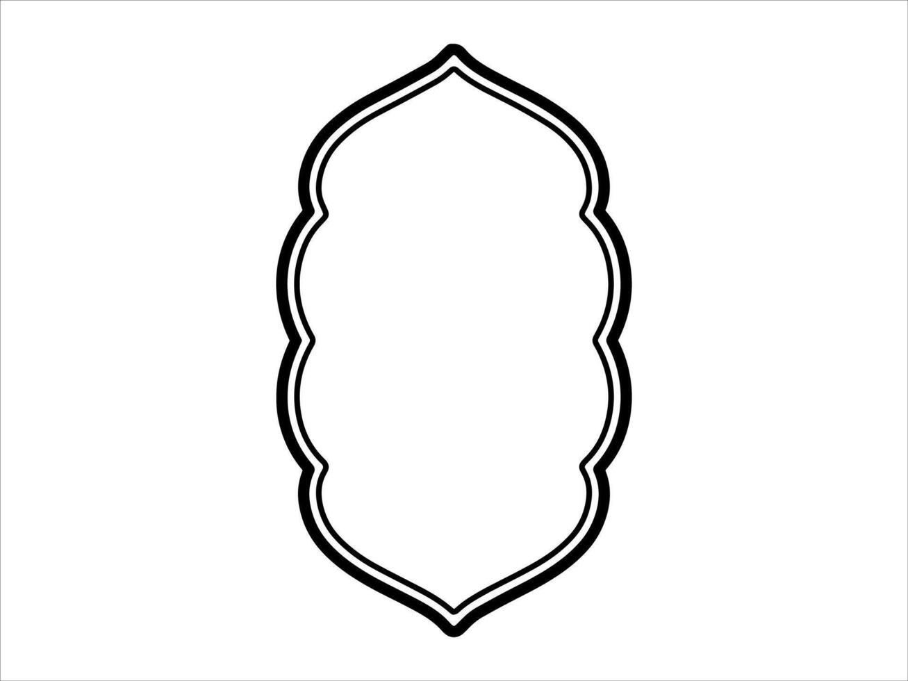 Ramadan Mubarak Frame Line Art Illustration vector