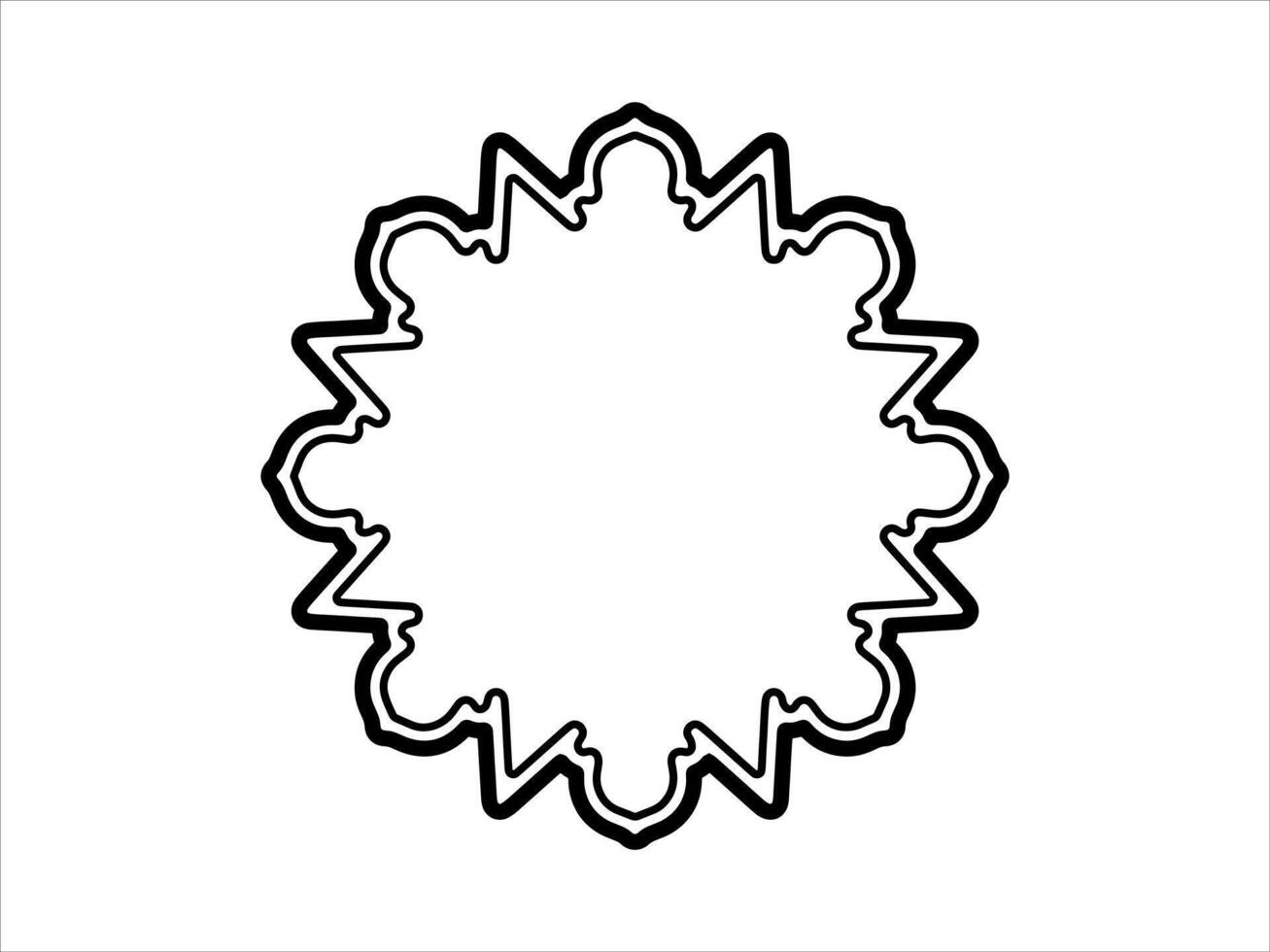 Ramadan Mubarak Frame Line Art Illustration vector