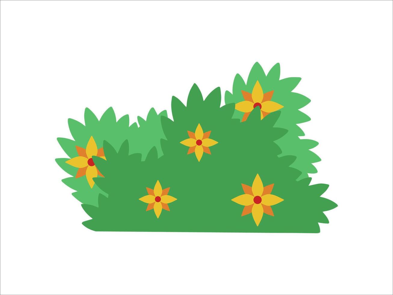 Green Bushes Grass Landscape Illustration vector