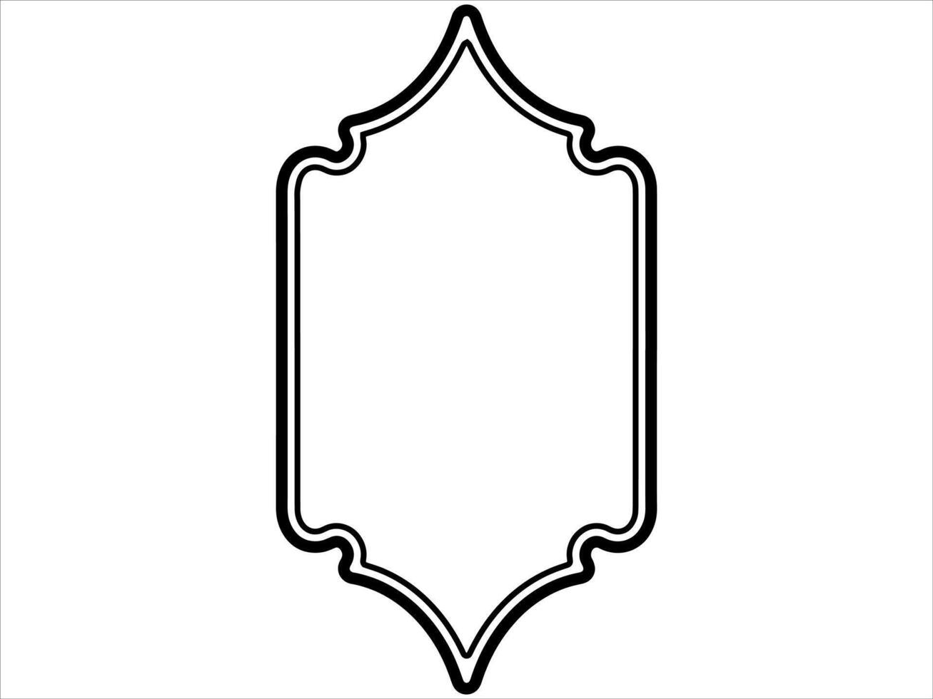 Frame Ramadan Mubarak Black and white vector