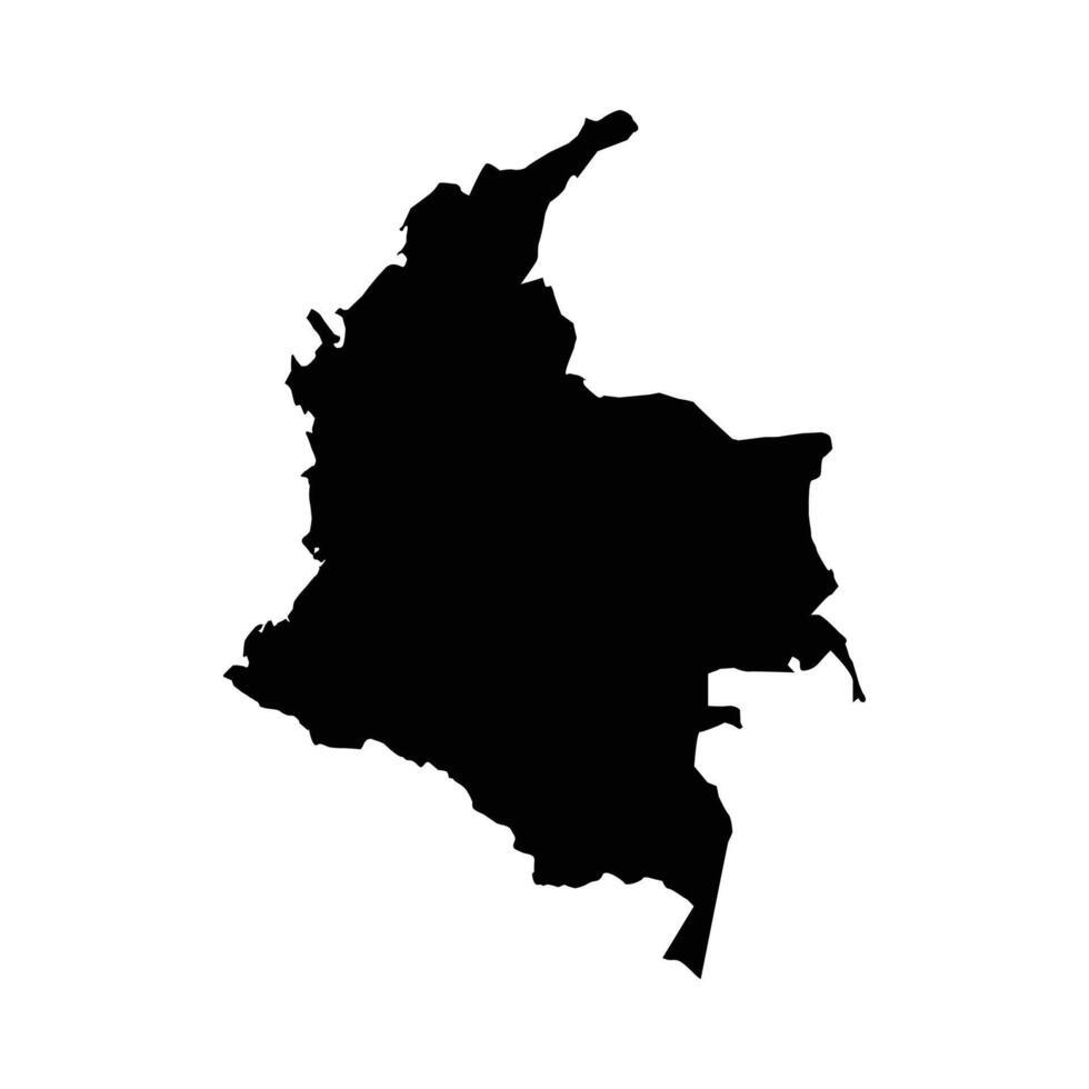 Silhouette map of Colombia vector