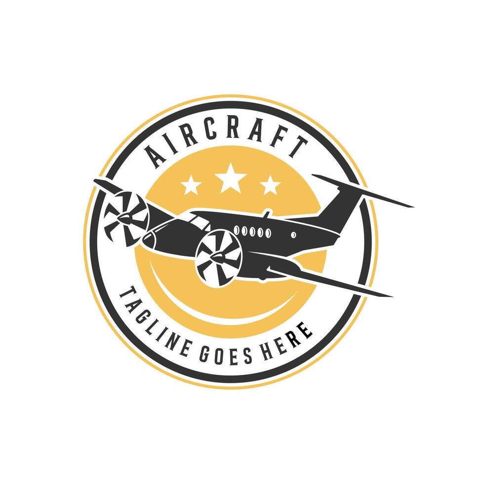 airplane stamp illustration logo vector