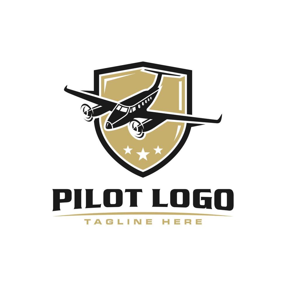 airplane training illustration logo vector