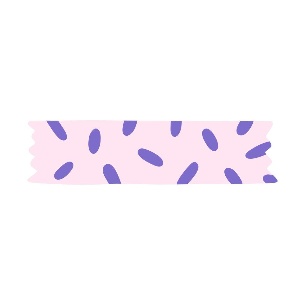 Cute cartoon washi tape stripe with oval blob pattern. Adhesive tape with squiggle colorful ornament. Aesthetic clipart of decorative scotch tape with ragged edges for scrapbook, planner, notebook vector