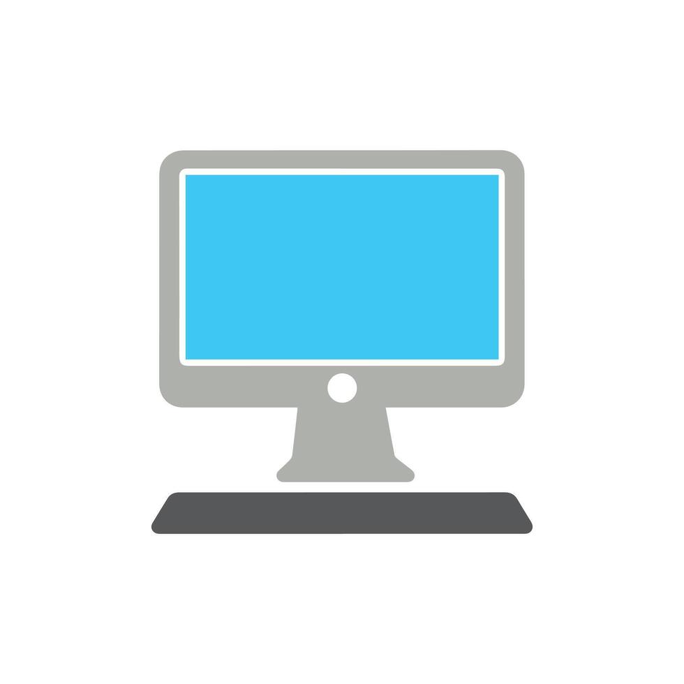 Monitor icon on white background. Vector illustration in trendy flat style