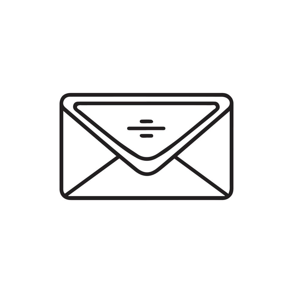 Email icon. Black outline Email icon on white background. Vector illustration