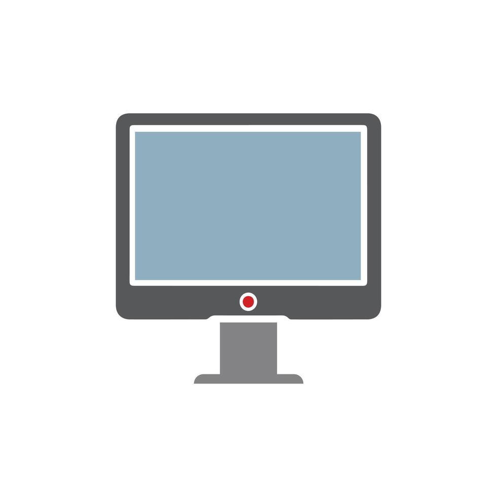 monitor icono en blanco antecedentes. vector ilustración en de moda plano estilo