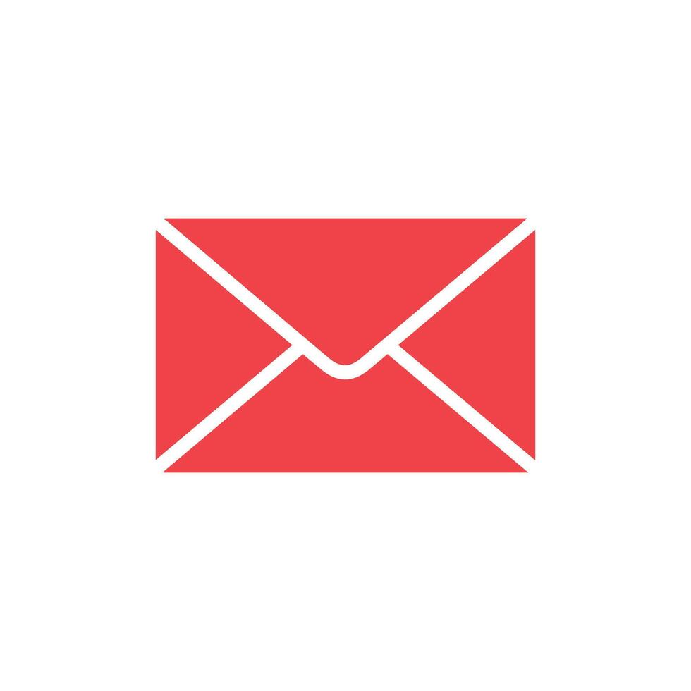 Flat email icon on white background. Vector illustration in trendy flat style