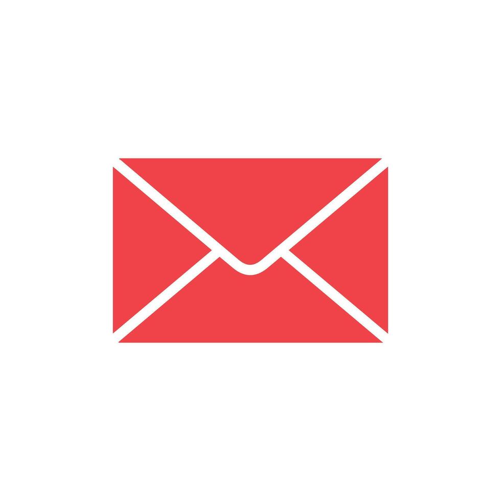 Flat email icon on white background. Vector illustration in trendy flat style