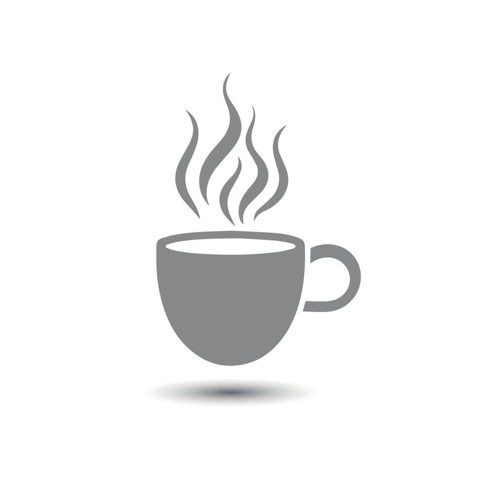 Coffee cup icon on white background. Vector illustration in flat style