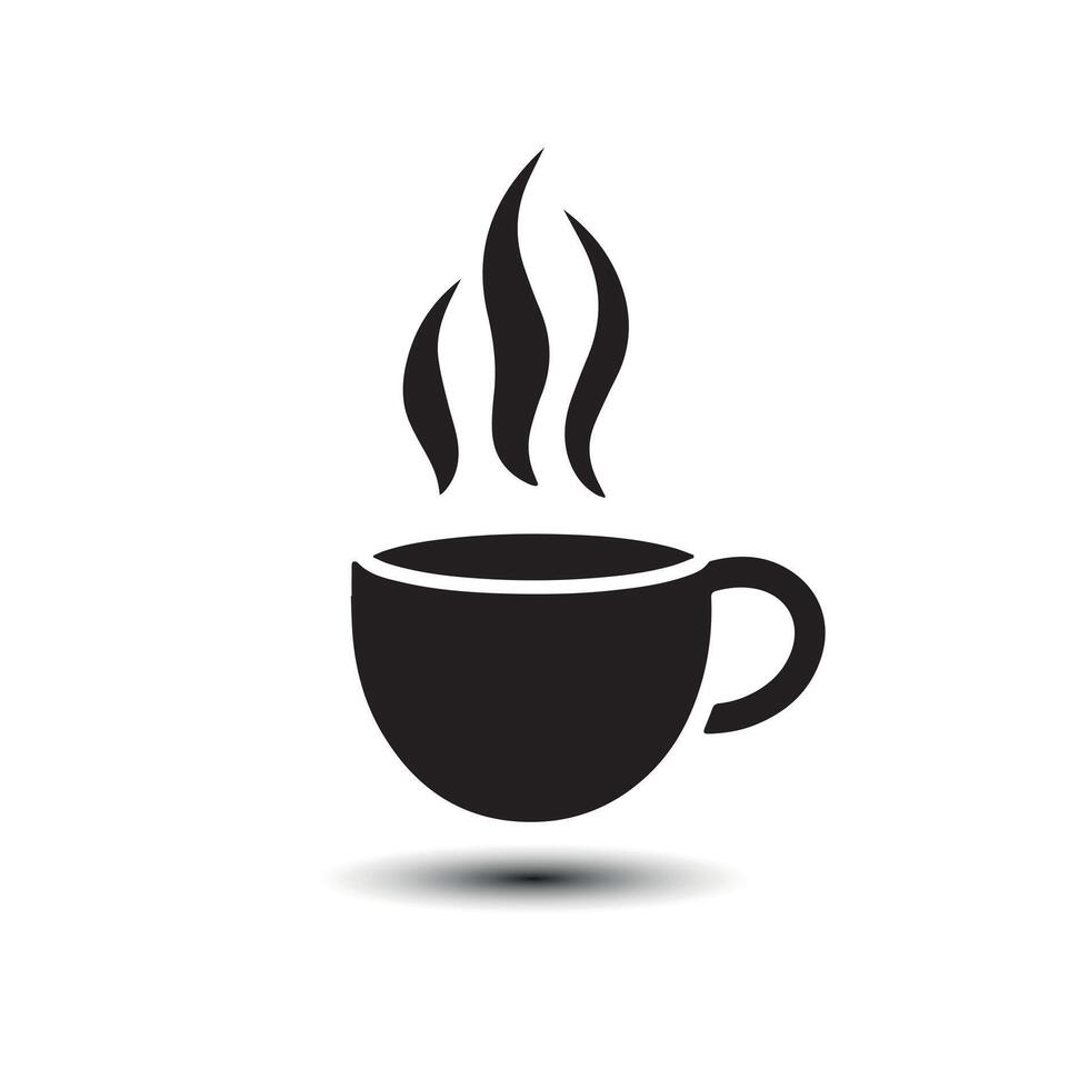 Coffee cup icon. Black Coffee cup icon on white background. Vector illustration