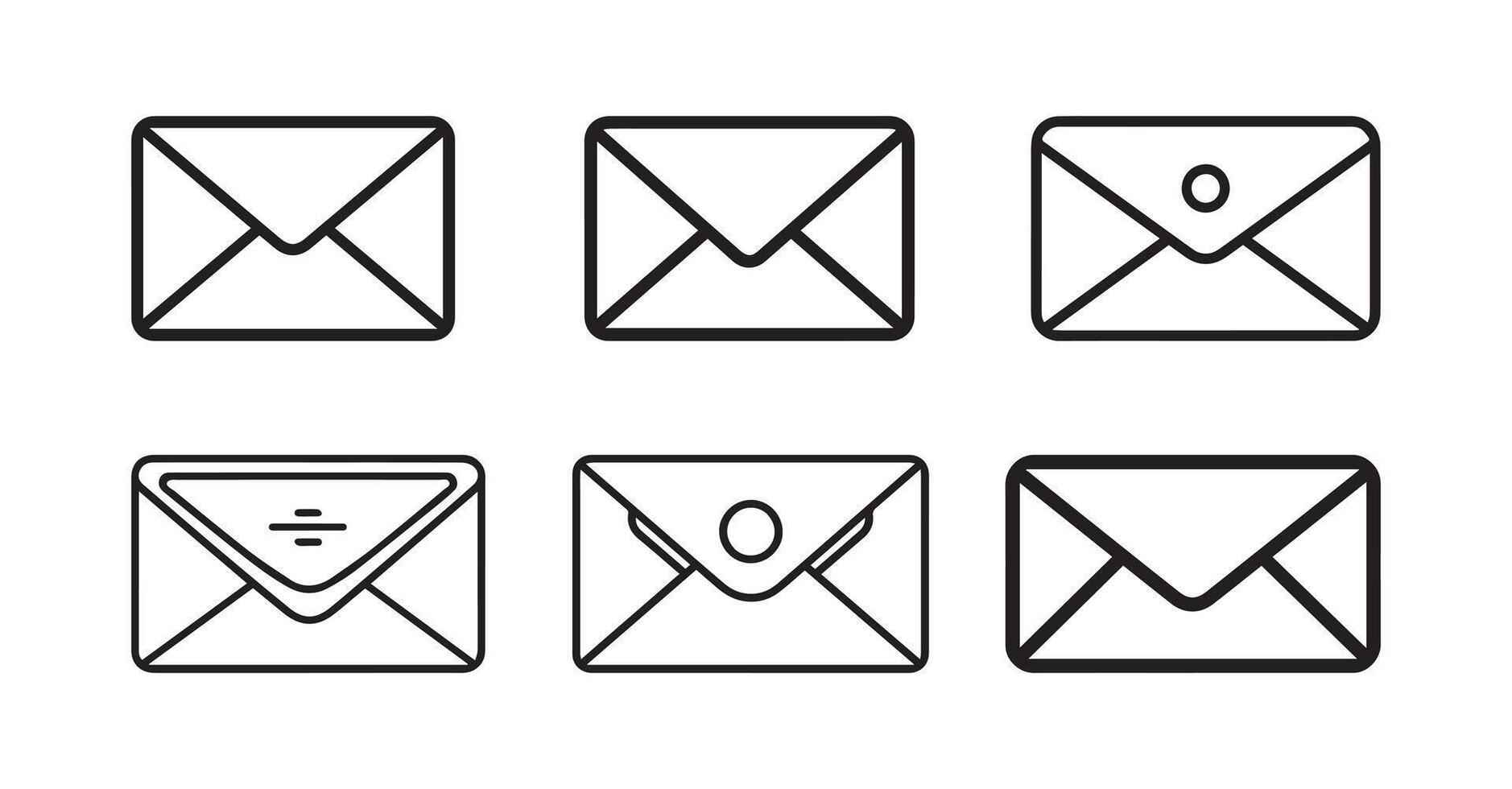 Set of Email icons. Vector illustration in outline style
