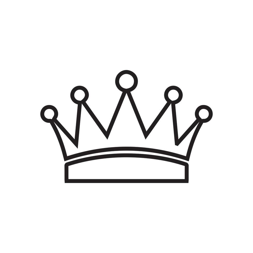 corona icono. contorno icono en blanco antecedentes. vector ilustración